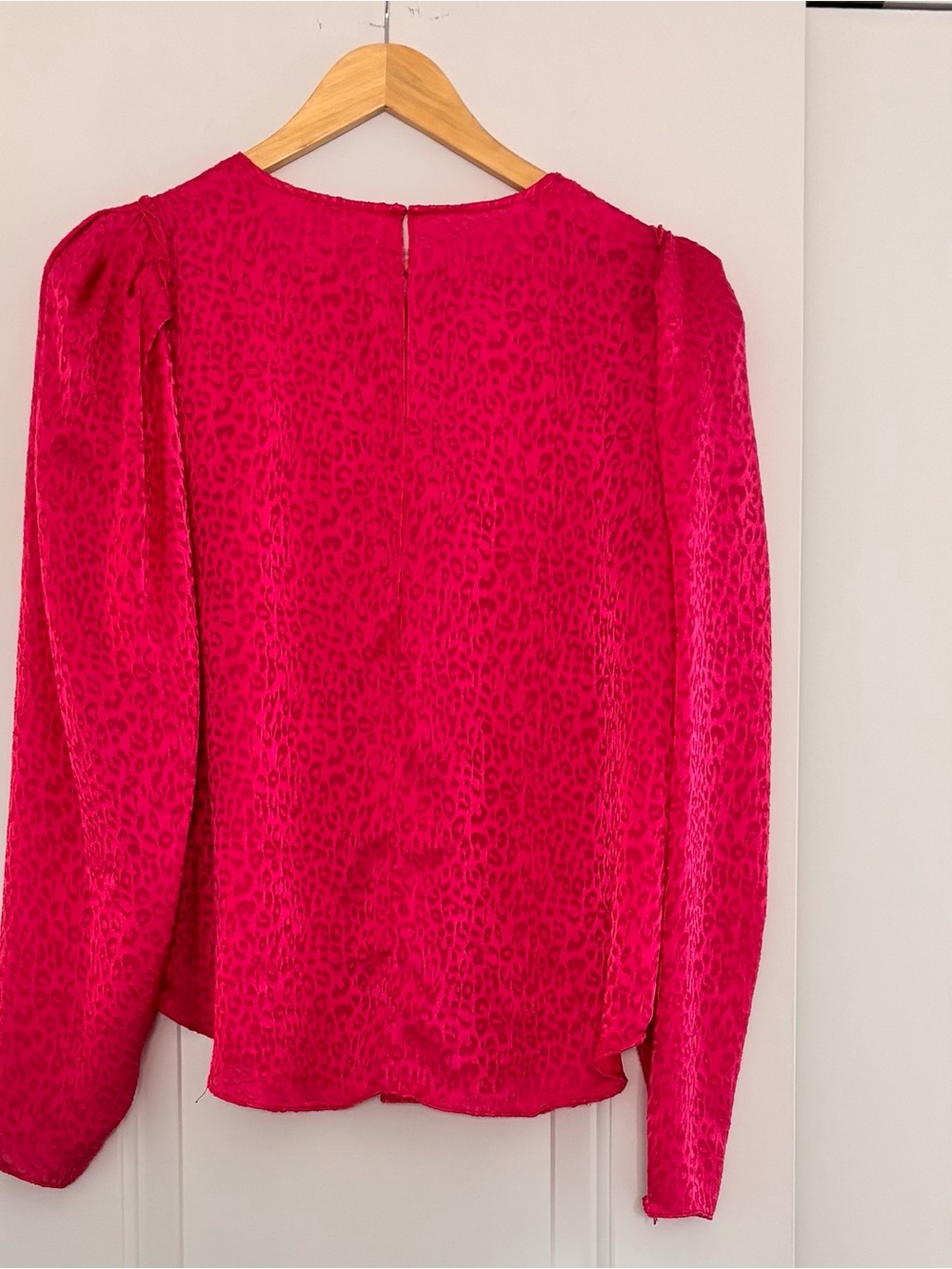 Ronny Kobo "Astor" Ruched Satin-Jacquard Blouse, size L. - Picture 2 of 6